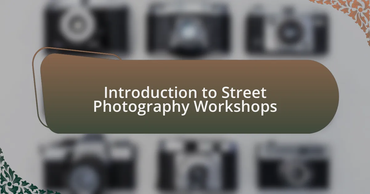 Introduction to Street Photography Workshops